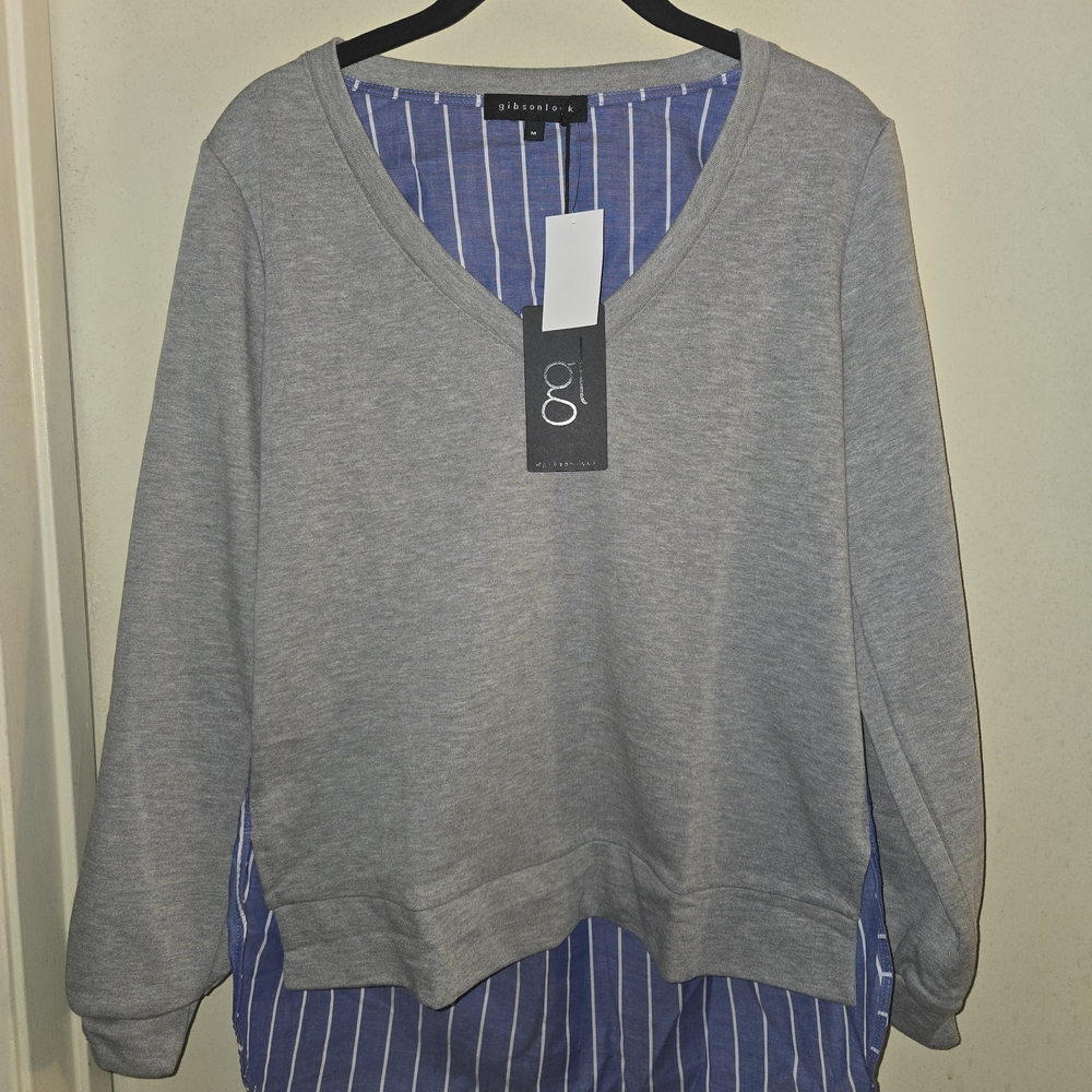 Gray V-Neck Women's Top by G Stage